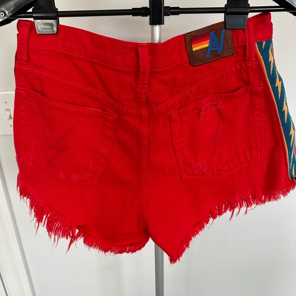 AVIATOR NATION RED BOLT SHORTS SIZE 28 denim jeans - Picture 7 of 11